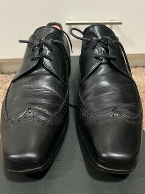 To Boot Black Leather Brogue Derby Shoes
